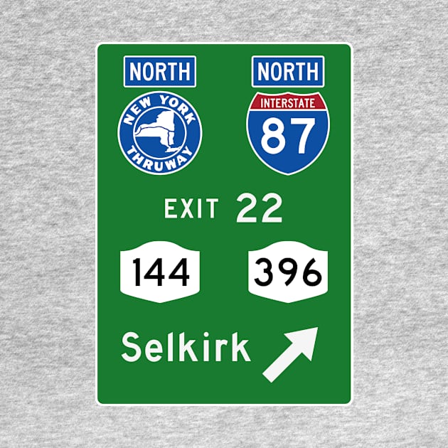 New York Thruway Northbound Exit 22: Selkirk Routes 144, 396 by MotiviTees